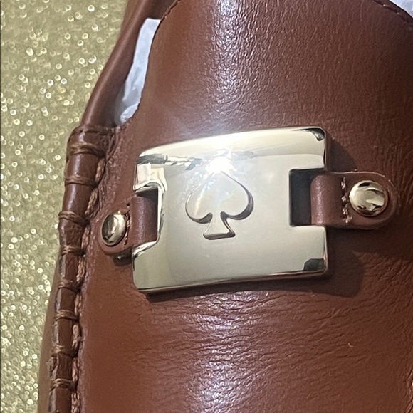 New Kate Spade Carmen Leather Loafers with Gold Accent - Picture 10 of 13